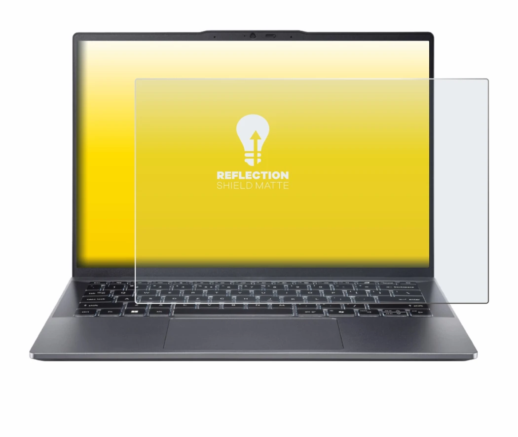 Abbildung des Geräts Acer Swift Go 14 OLED mit einer Vielzahl des Displayschutzes.