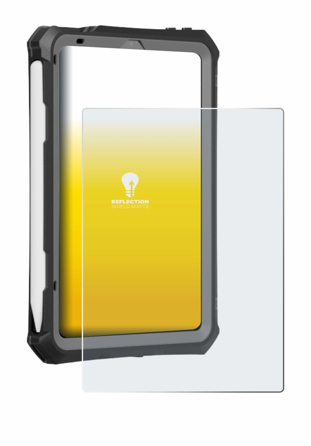 Abbildung des Geräts Apple iPad Mini 7 2024 (case-friendly) mit einer Vielzahl des Displayschutzes.