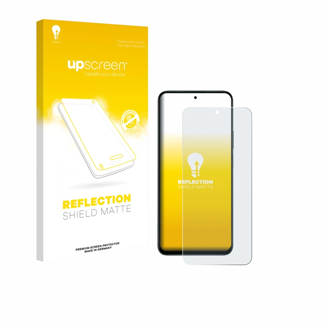 Vorderseite einer Produktverpackung mit dem Markenlogo upscreen. Daneben ist das Gerät Honor 400 Smart mit dem zugehörigen Dis