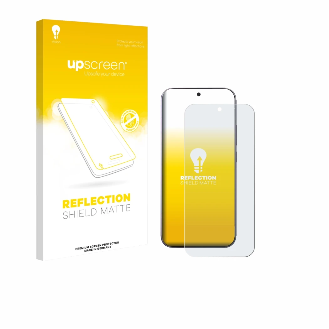 Vorderseite einer Produktverpackung mit dem Markenlogo upscreen. Daneben ist das Gerät Xiaomi 17 Pro Max mit dem zugehörigen D