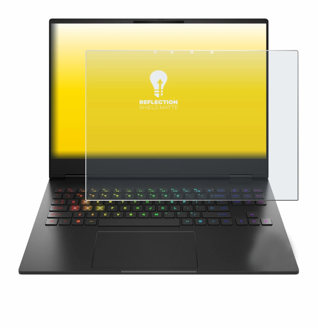 Abbildung des Geräts HP Omen Transcend 16-u1000nl mit einer Vielzahl des Displayschutzes.