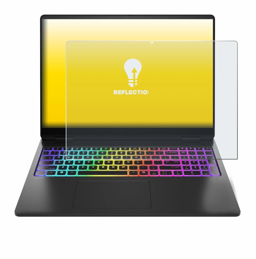 Abbildung des Geräts HP Omen Max 16 mit einer Vielzahl des Displayschutzes.