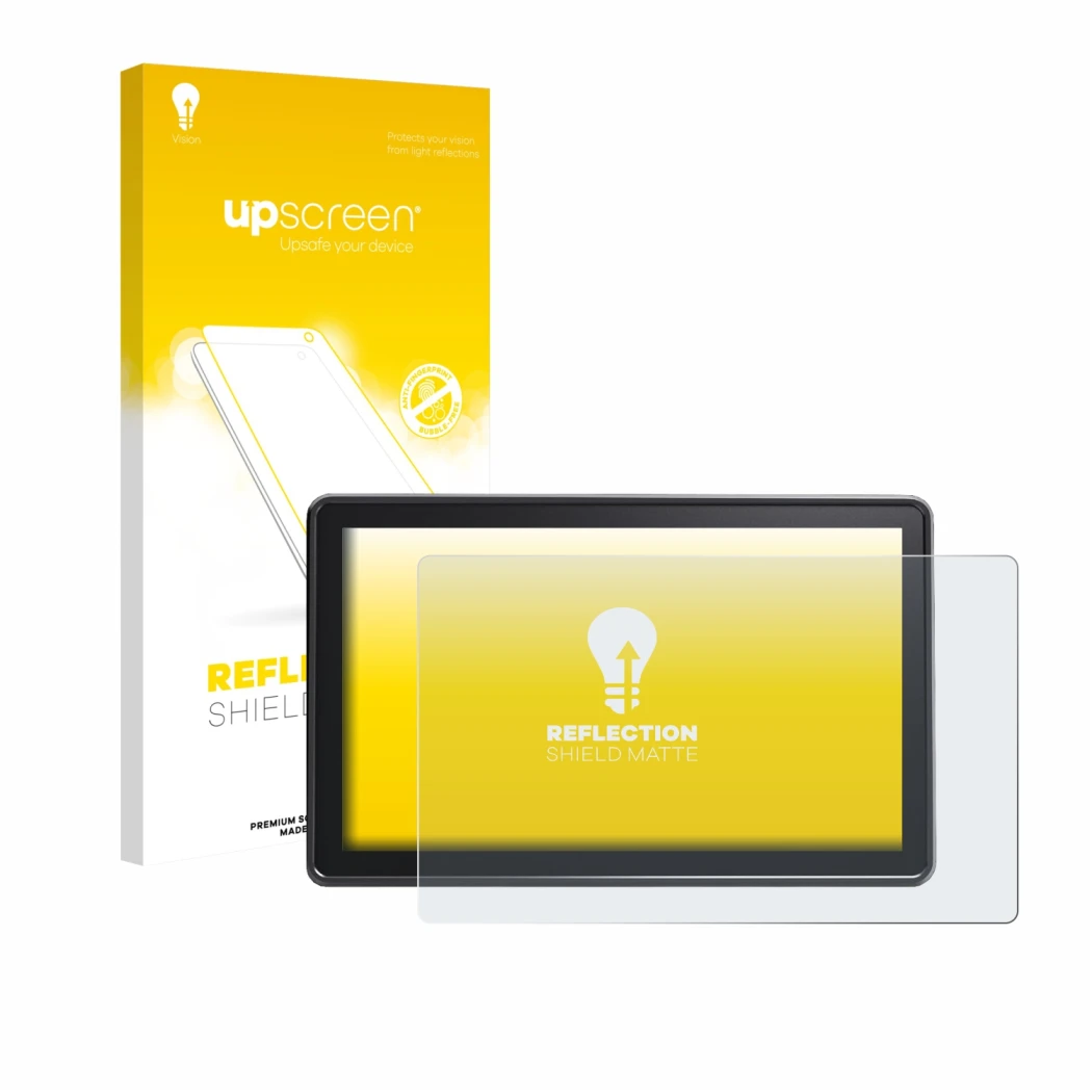 Vorderseite einer Produktverpackung mit dem Markenlogo upscreen. Daneben ist das Gerät Osee G7 Pro mit dem zugehörigen Display