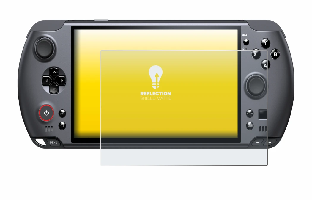 Abbildung des Geräts GPD Win 5 mit einer Vielzahl des Displayschutzes.