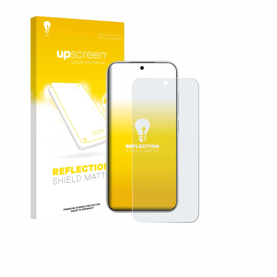 Vorderseite einer Produktverpackung mit dem Markenlogo upscreen. Daneben ist das Gerät Xiaomi Poco F8 Pro mit dem zugehörigen 