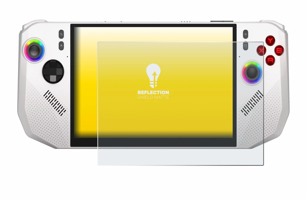 Abbildung des Geräts MSI Claw A8 BZ2EM mit einer Vielzahl des Displayschutzes.