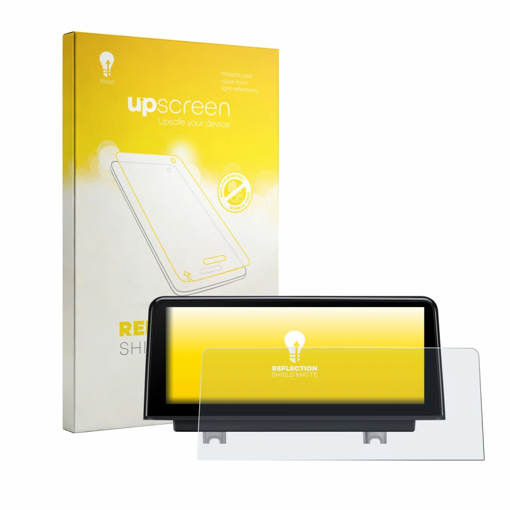 Vorderseite einer Produktverpackung mit dem Markenlogo upscreen. Daneben ist das Gerät Xtrons QBBH14NBTH mit dem zugehörigen D