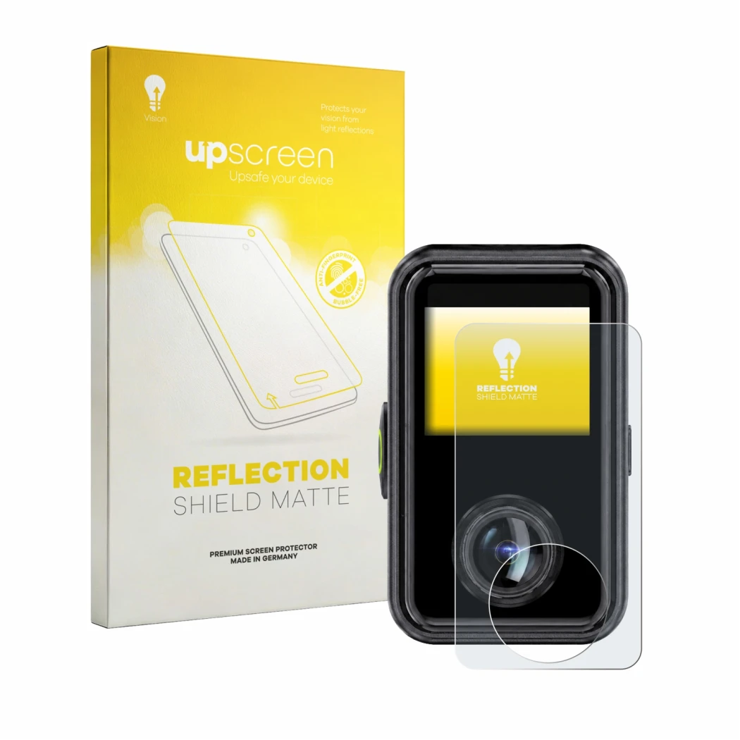 Vorderseite einer Produktverpackung mit dem Markenlogo upscreen. Daneben ist das Gerät Vantrue E360 Ace mit dem zugehörigen Di