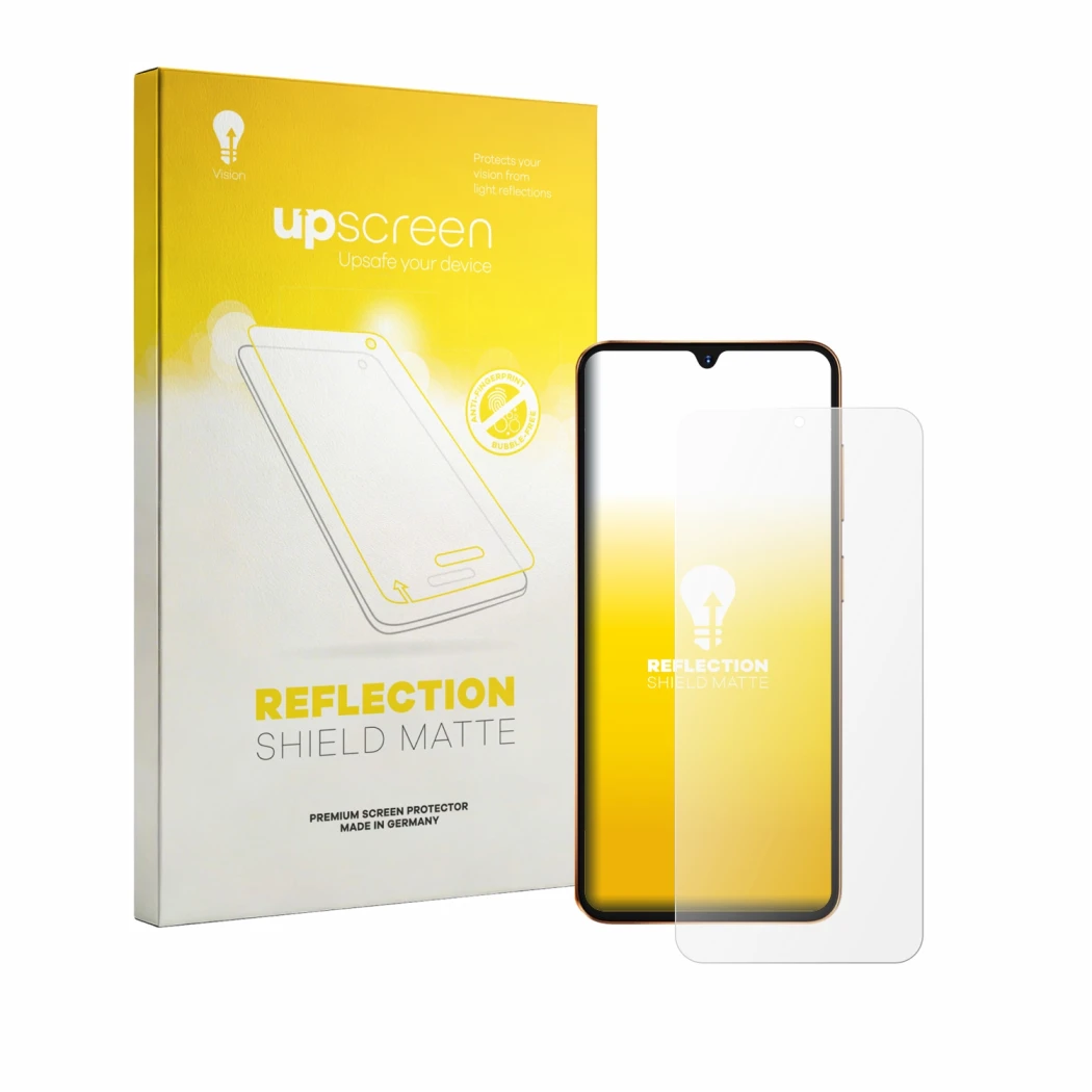 Vorderseite einer Produktverpackung mit dem Markenlogo upscreen. Daneben ist das Gerät Hotwav A17 Pro Max mit dem zugehörigen