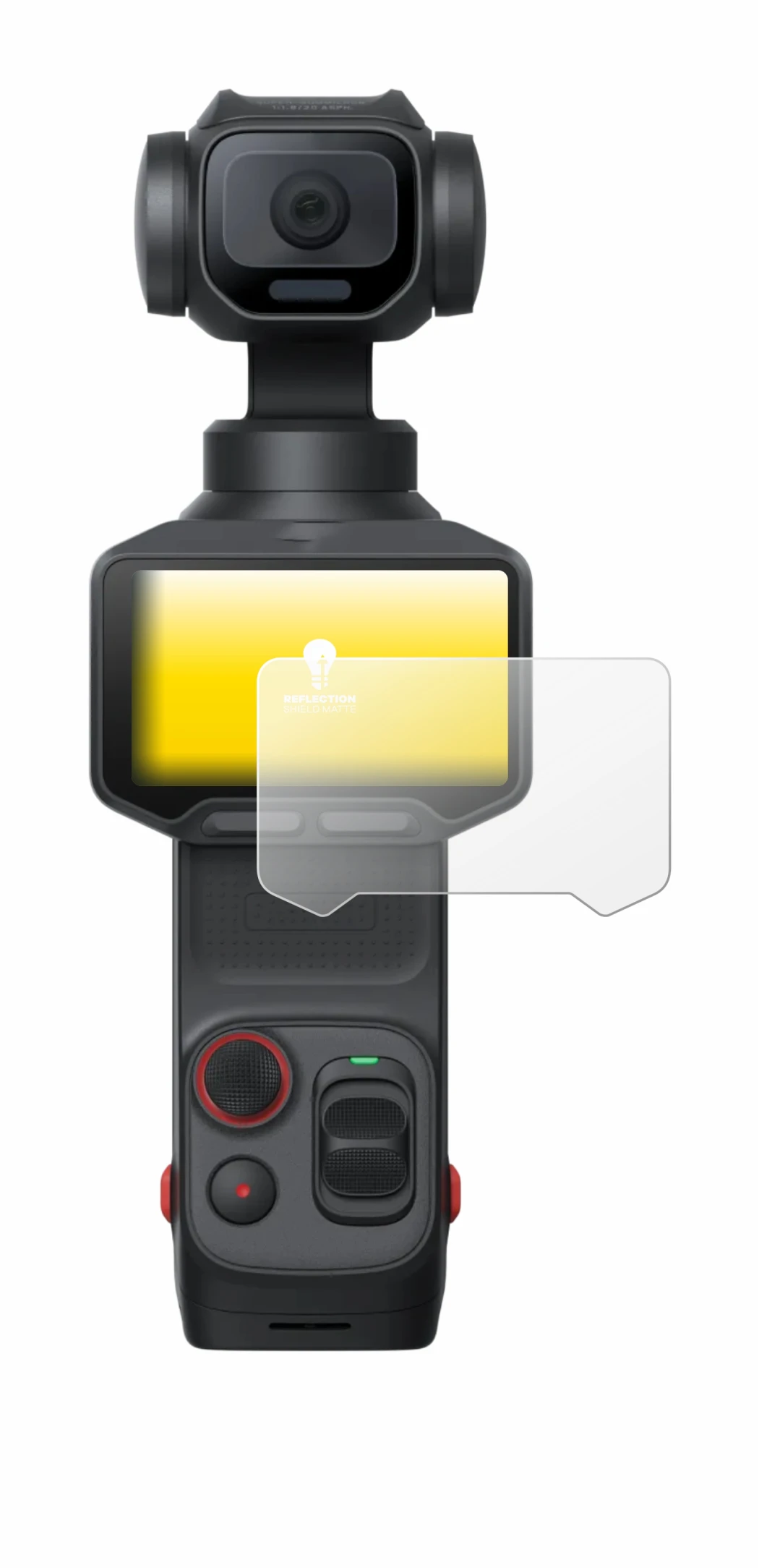 Abbildung des Geräts Insta360 Luna Pro mit einer Vielzahl des Displayschutzes.