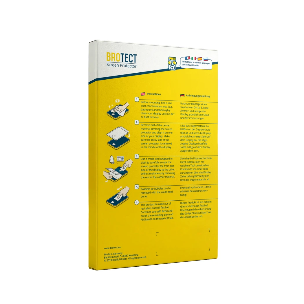Rückseite einer Produktverpackung mit dem Markenlogo BROTECT