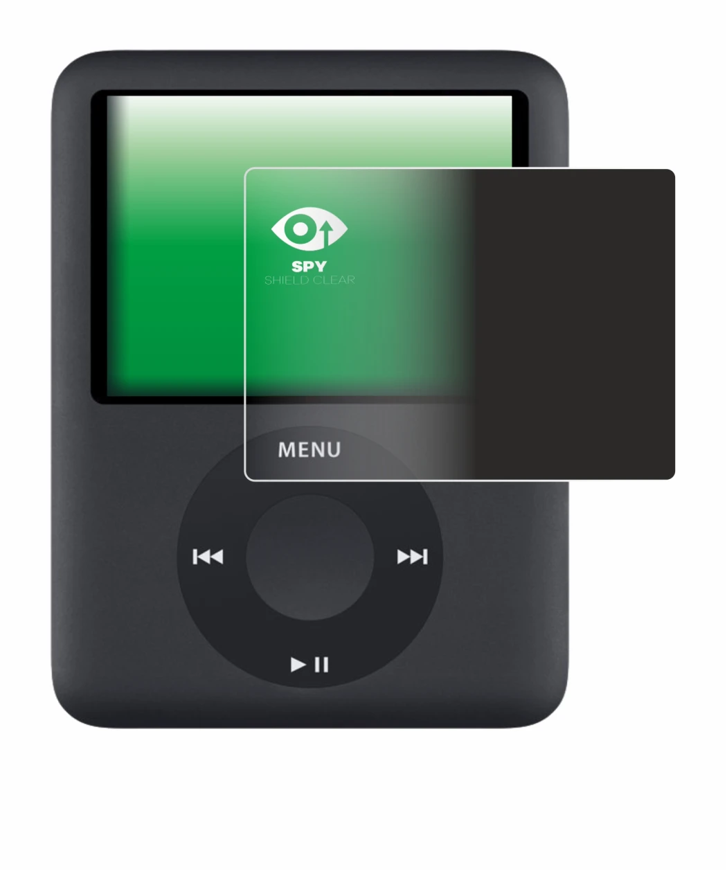 Abbildung des Geräts Apple iPod nano (3. Gen.) mit einer Vielzahl des Displayschutzes.