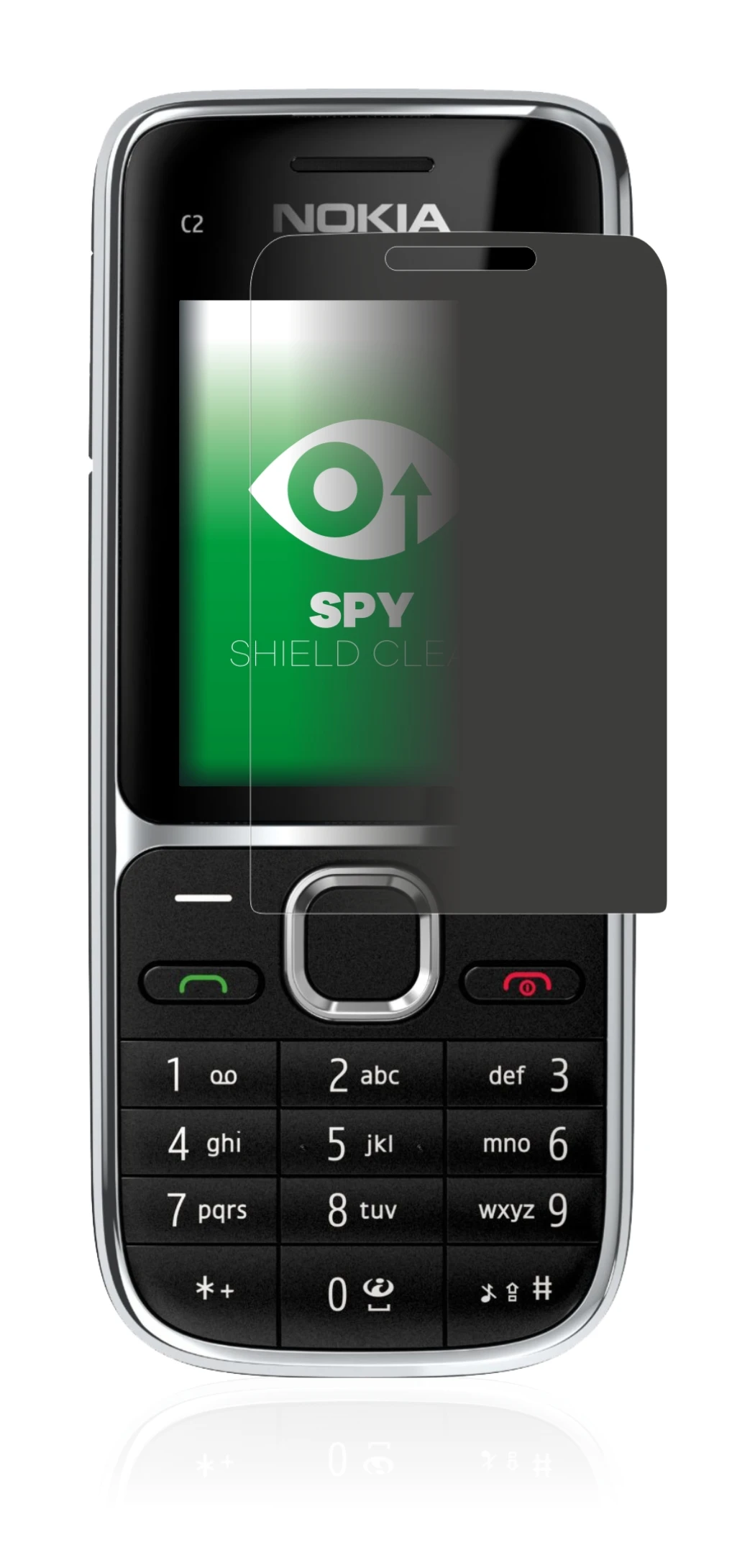 Abbildung des Geräts Nokia C2-01 mit einer Vielzahl des Displayschutzes.
