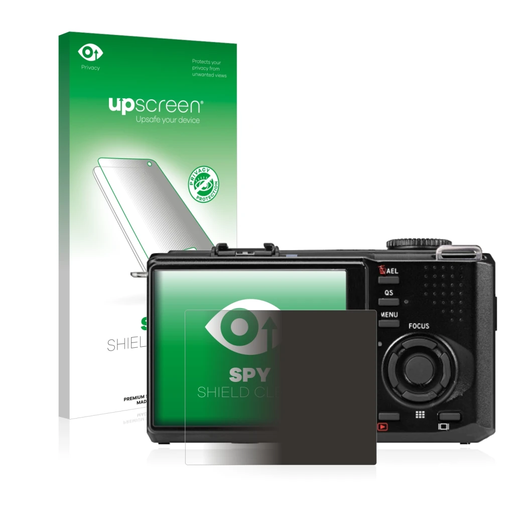 Vorderseite einer Produktverpackung mit dem Markenlogo upscreen. Daneben ist das Gerät Sigma DP2 Merrill mit dem zugehörigen D