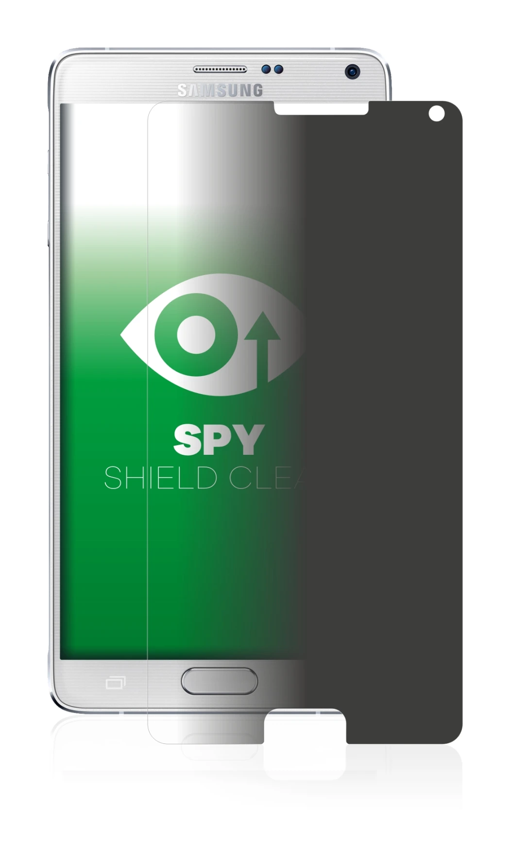 Abbildung des Geräts Samsung Galaxy Note 4 mit einer Vielzahl des Displayschutzes.