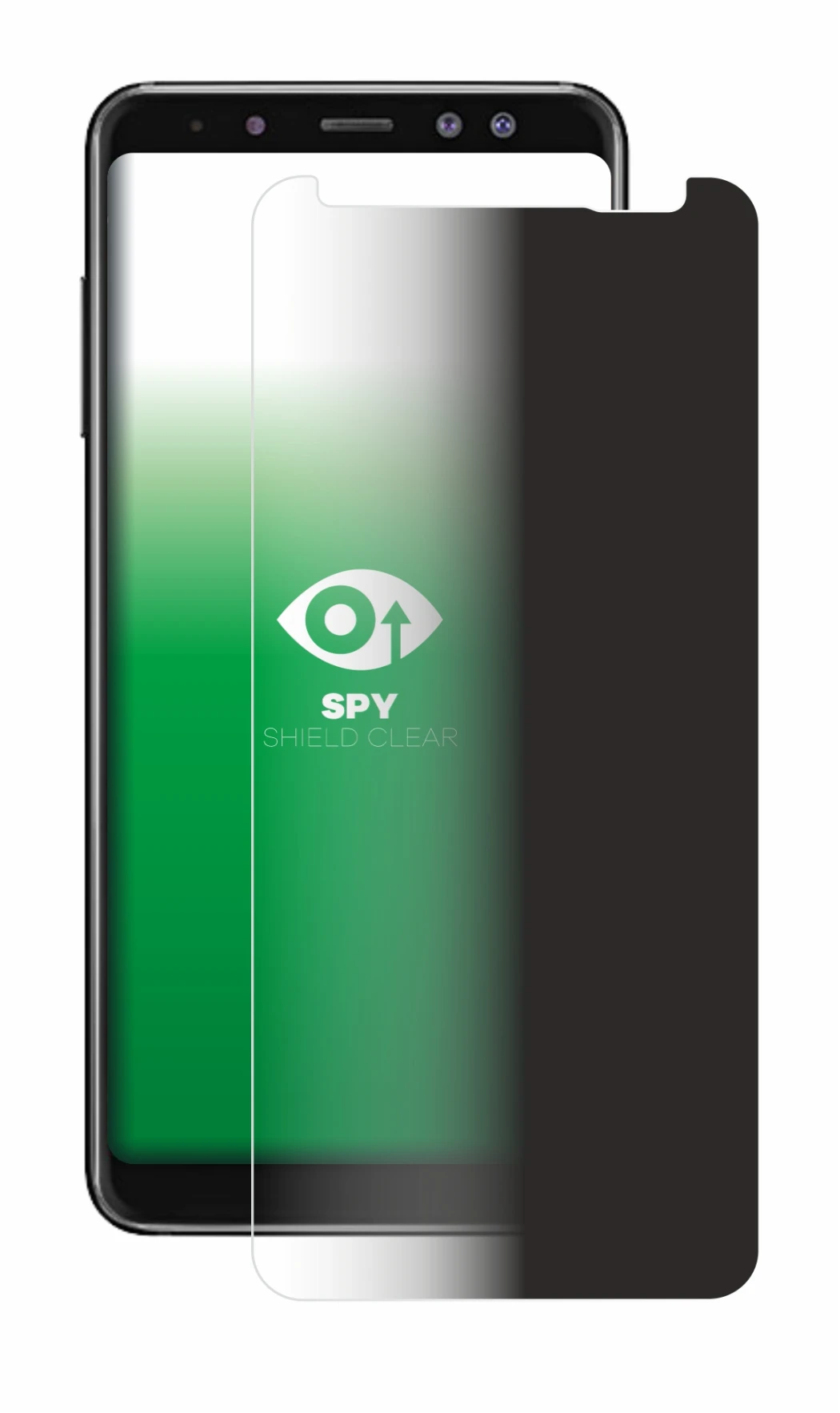 Abbildung des Geräts Samsung Galaxy A8 2018 mit einer Vielzahl des Displayschutzes.