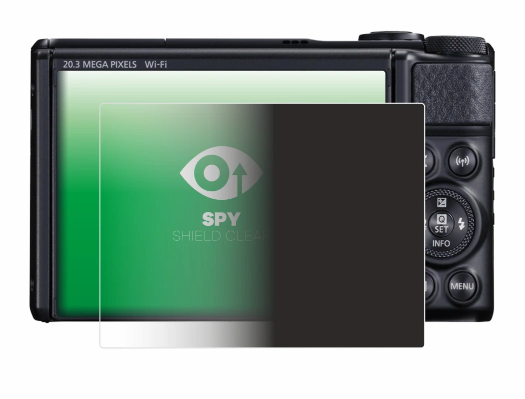 Abbildung des Geräts Canon PowerShot SX740 HS mit einer Vielzahl des Displayschutzes.