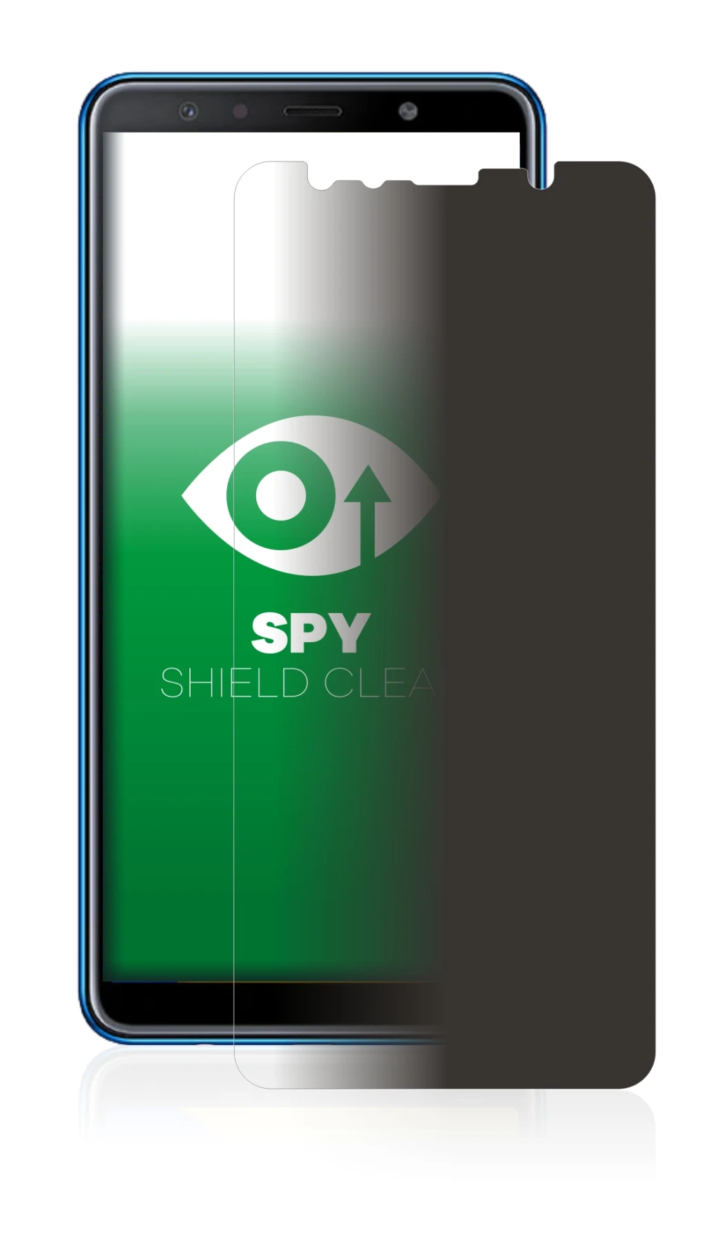 Abbildung des Geräts Samsung Galaxy A7 2018 mit einer Vielzahl des Displayschutzes.