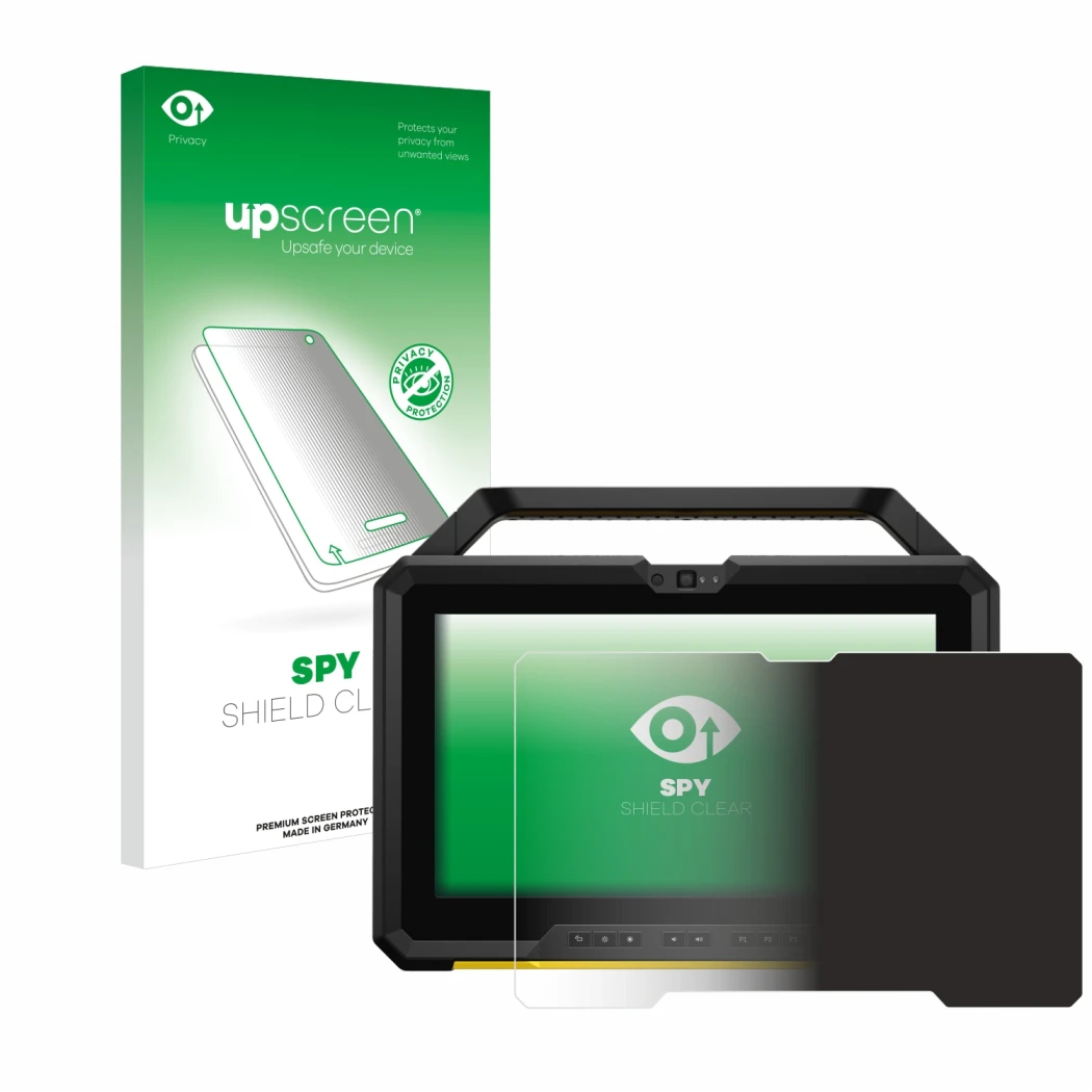 Vorderseite einer Produktverpackung mit dem Markenlogo upscreen. Daneben ist das Gerät Dell Latitude 7220 mit dem zugehörigen