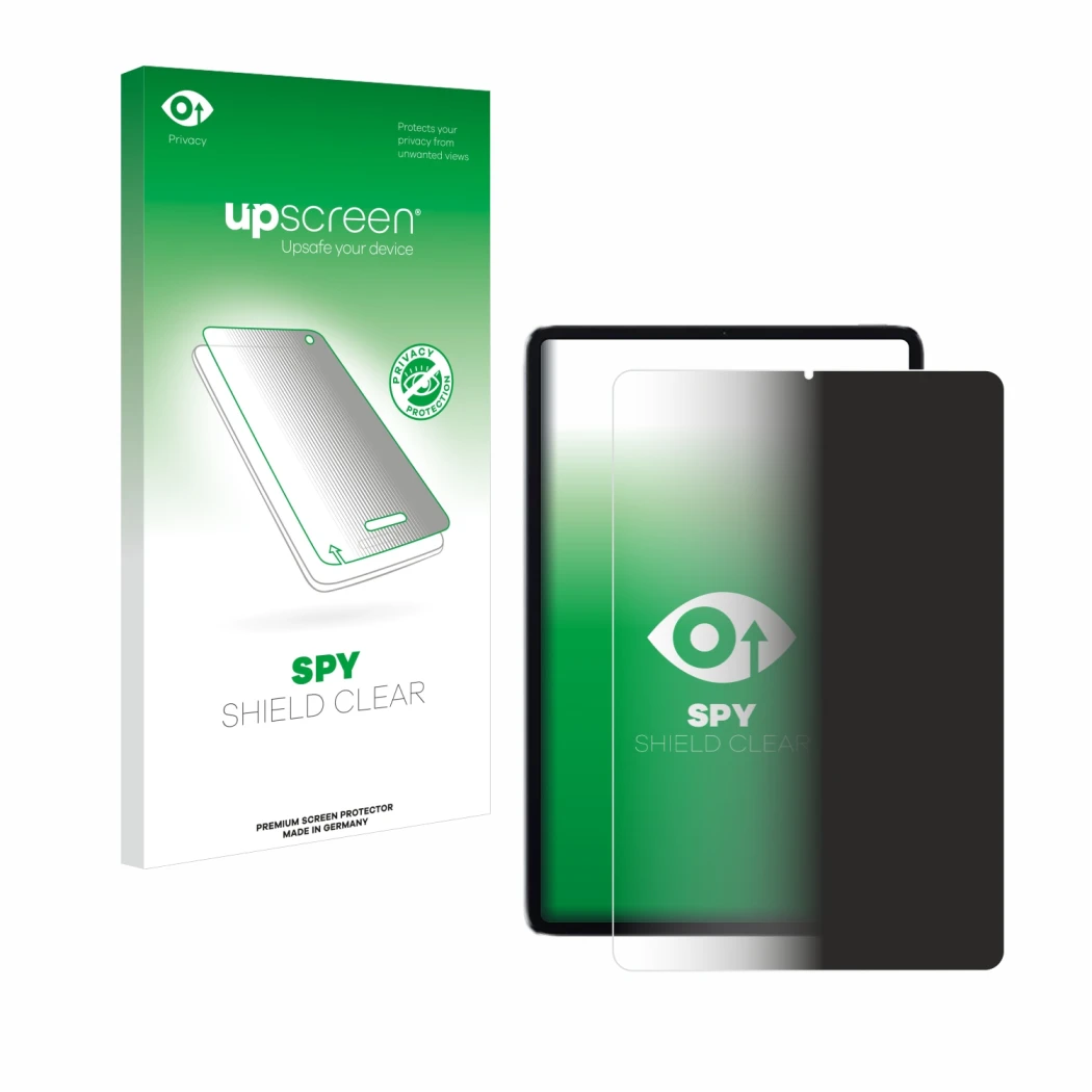 Vorderseite einer Produktverpackung mit dem Markenlogo upscreen. Daneben ist das Gerät Xiaomi Mi Pad 5 mit dem zugehörigen Dis