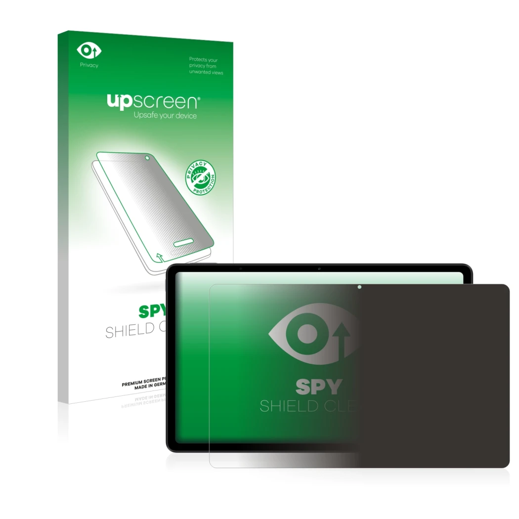 Vorderseite einer Produktverpackung mit dem Markenlogo upscreen. Daneben ist das Gerät Xiaomi Redmi Pad (im Querformat) mit de