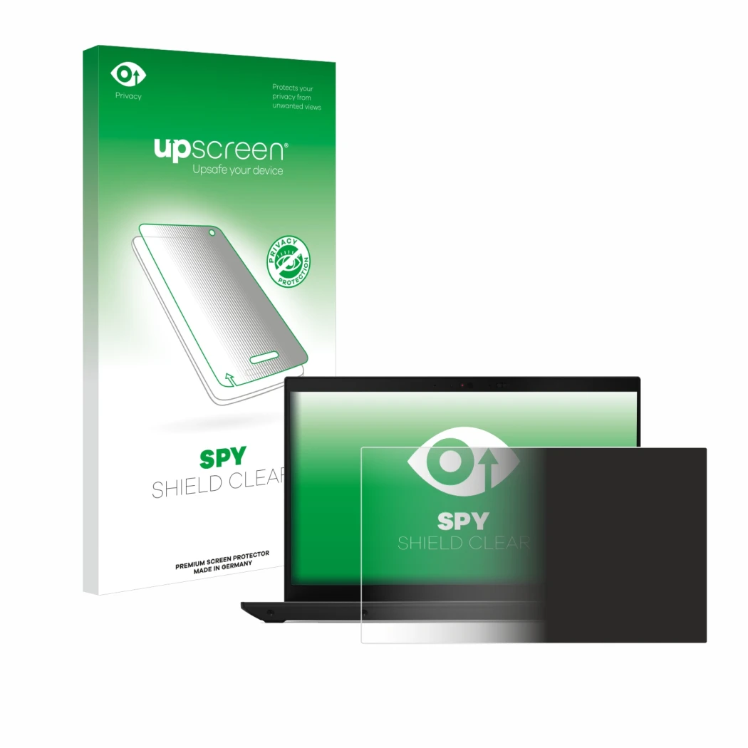 Vorderseite einer Produktverpackung mit dem Markenlogo upscreen. Daneben ist das Gerät Lenovo ThinkPad L14 Gen 4 mit dem zugeh