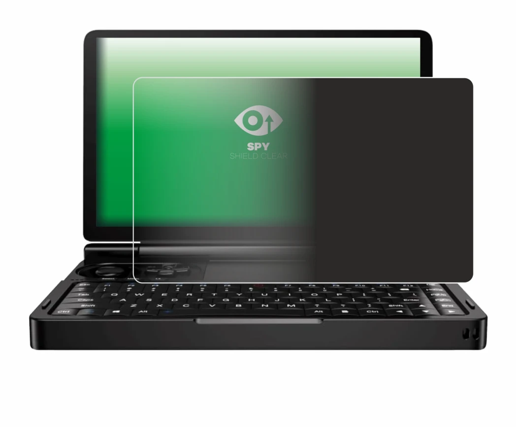 Abbildung des Geräts GPD Win Mini (2024) mit einer Vielzahl des Displayschutzes.