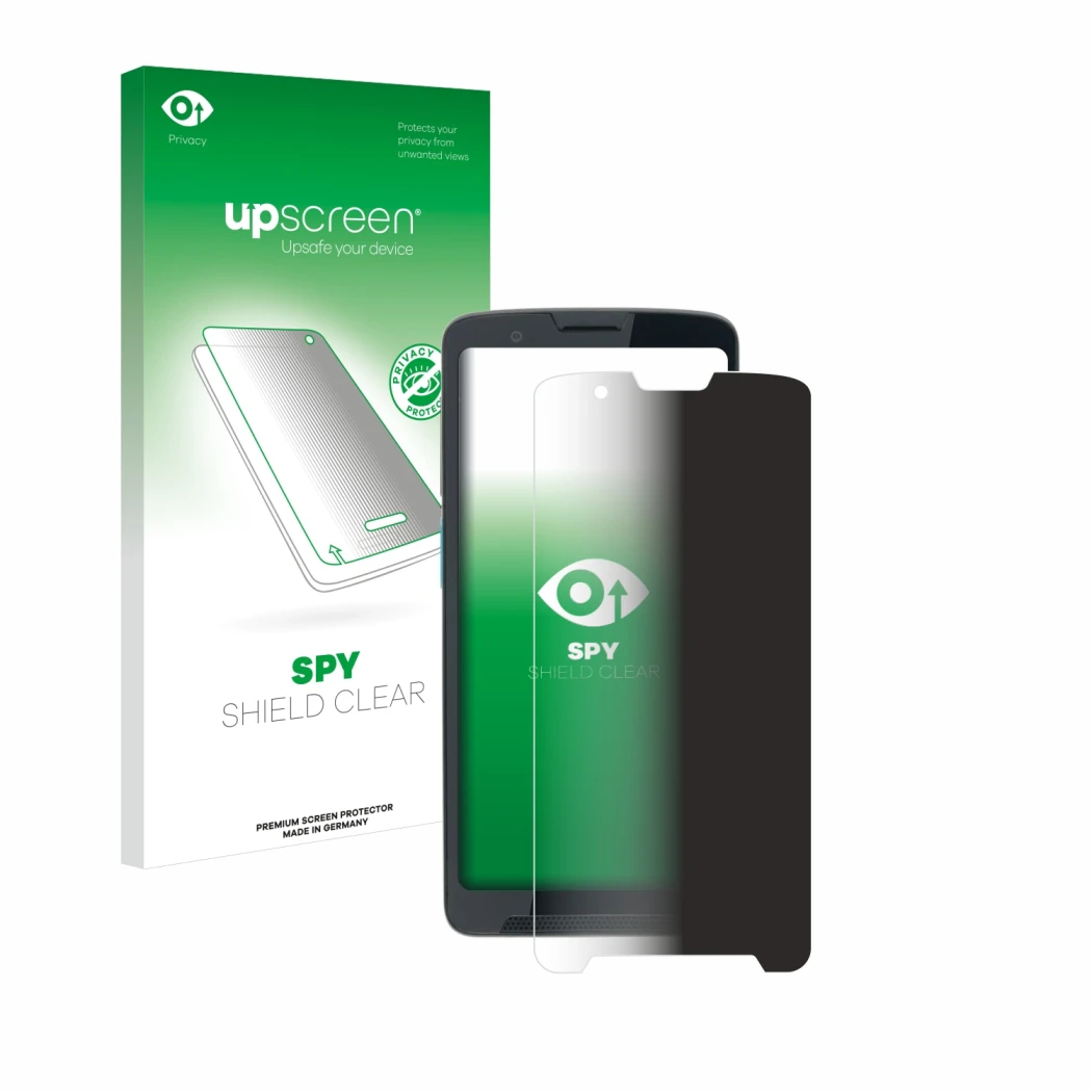 Vorderseite einer Produktverpackung mit dem Markenlogo upscreen. Daneben ist das Gerät Unitech EA660 mit dem zugehörigen Displ