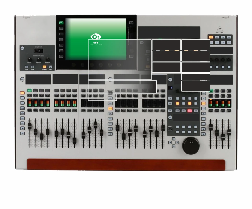 Abbildung des Geräts Behringer Wing (Set bestehend aus 11 Folien) mit einer Vielzahl des Displayschutzes.