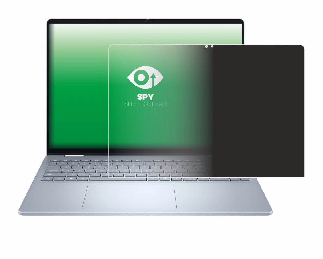 Abbildung des Geräts Dell 16 Plus-2-in-1 mit einer Vielzahl des Displayschutzes.