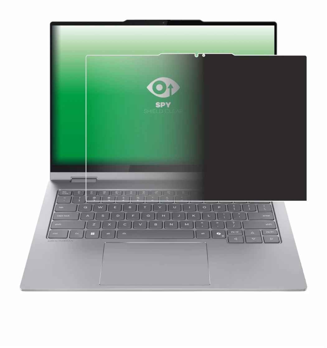 Abbildung des Geräts Lenovo ThinkBook 14 2-in-1 Gen 5 mit einer Vielzahl des Displayschutzes.