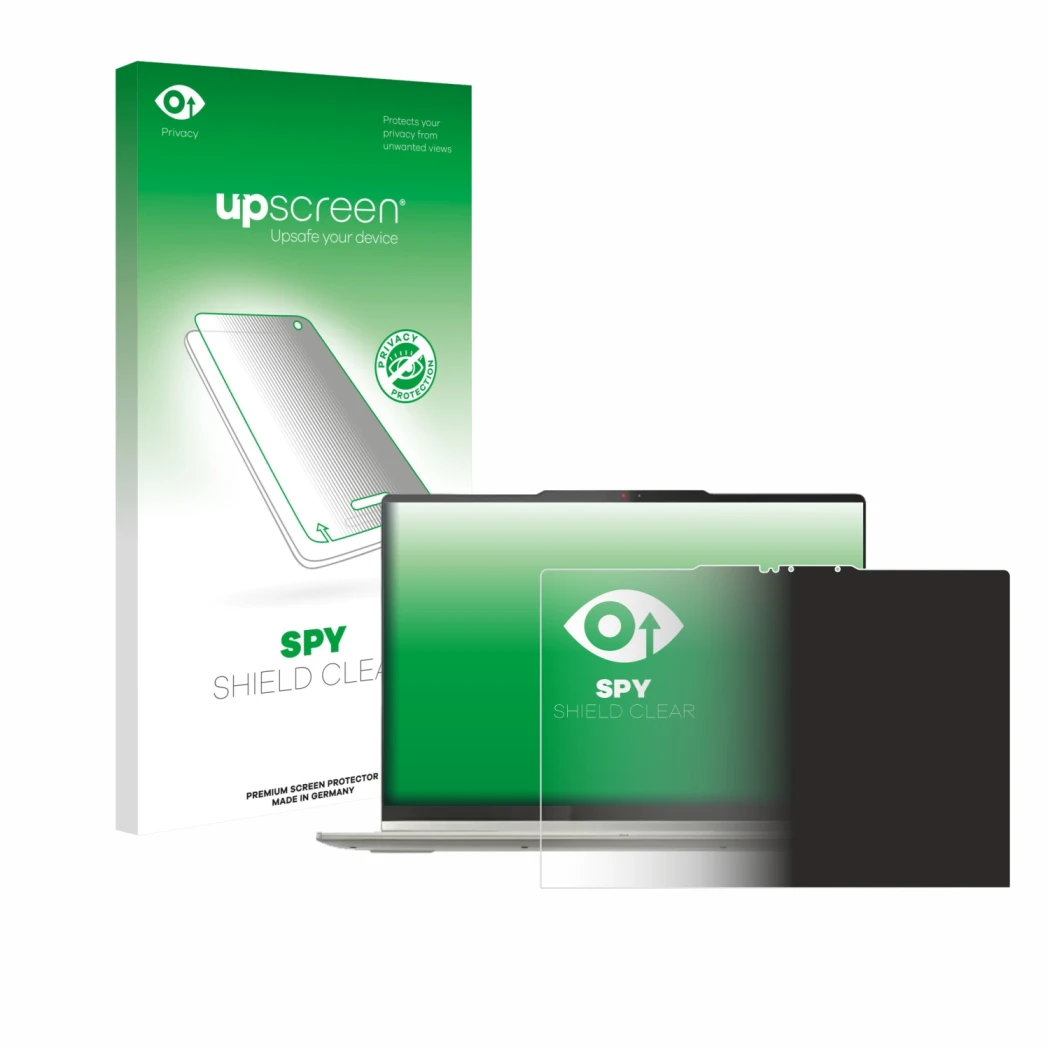 Vorderseite einer Produktverpackung mit dem Markenlogo upscreen. Daneben ist das Gerät Lenovo Yoga 7 2-in-1 Gen 10 14