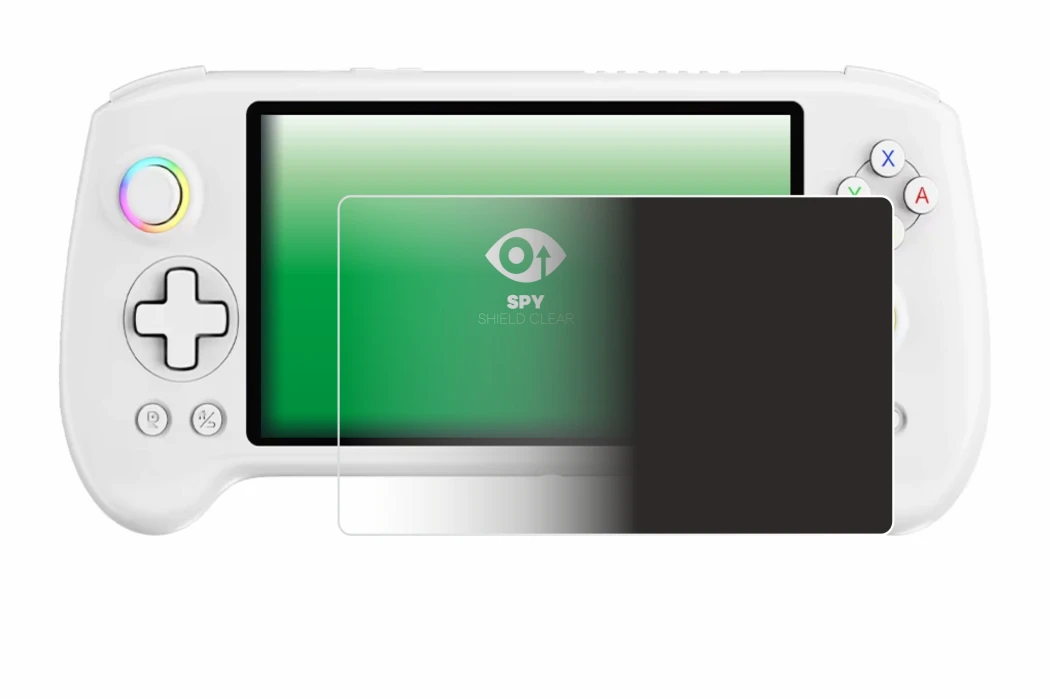 Abbildung des Geräts Anbernic RG557 mit einer Vielzahl des Displayschutzes.