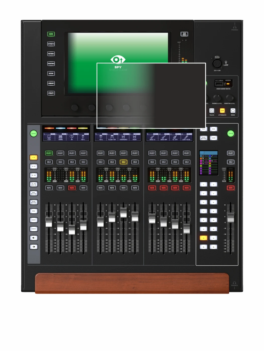 Abbildung des Geräts Behringer Wing Compact mit einer Vielzahl des Displayschutzes.