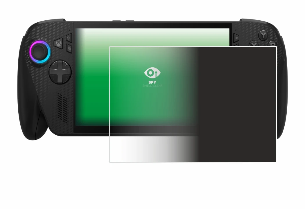 Abbildung des Geräts ASUS ROG Ally X 2025 mit einer Vielzahl des Displayschutzes.