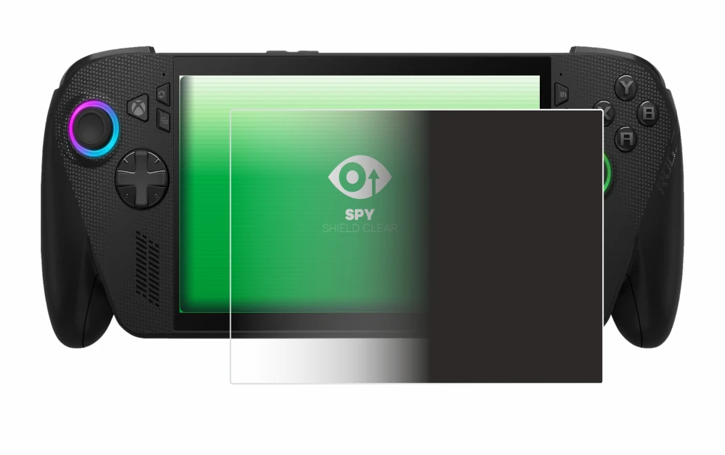 Abbildung des Geräts ASUS ROG Xbox Ally X mit einer Vielzahl des Displayschutzes.
