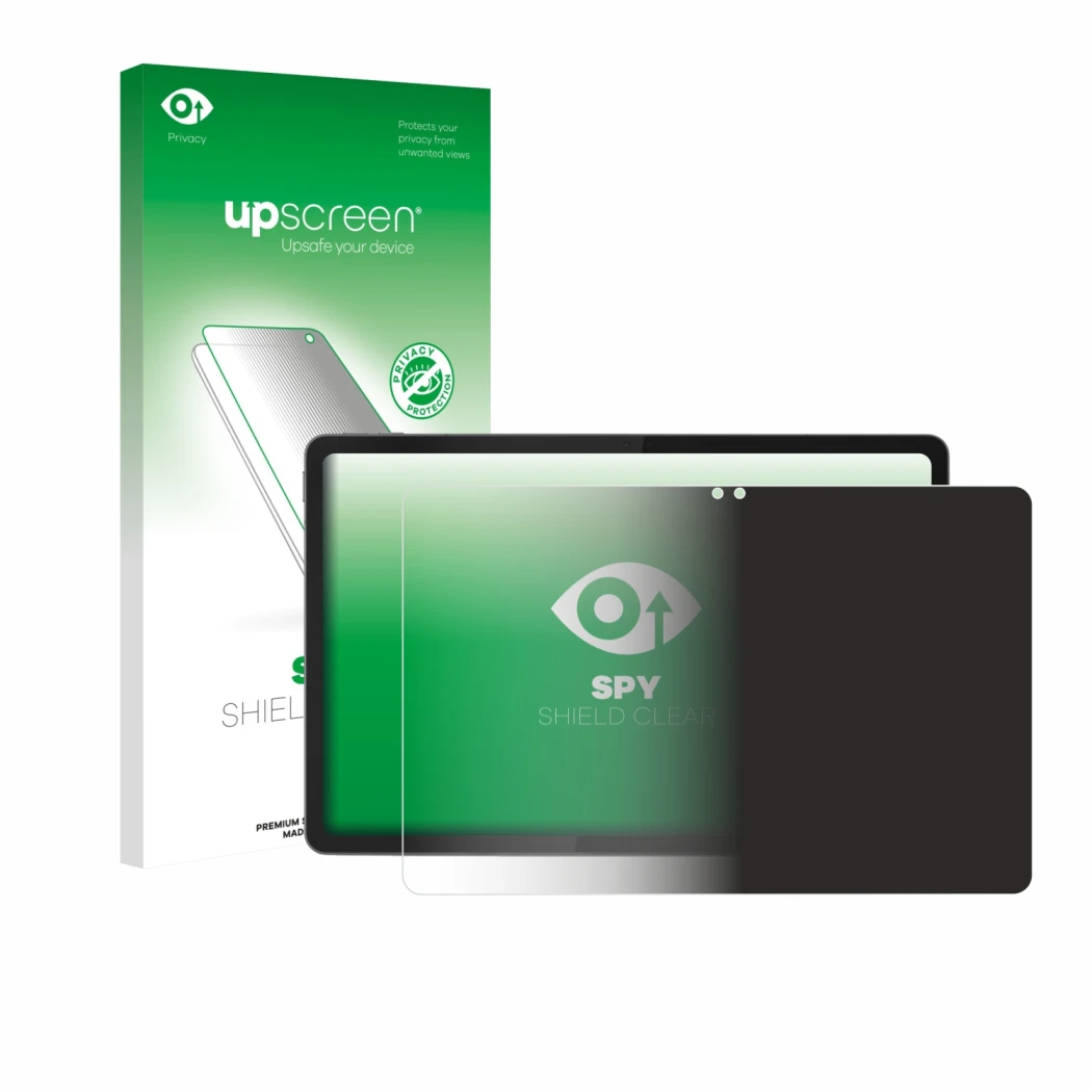 Vorderseite einer Produktverpackung mit dem Markenlogo upscreen. Daneben ist das Gerät Lenovo Idea Tab 11