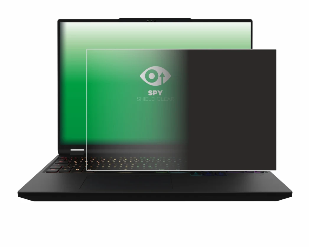 Abbildung des Geräts XMG Apex 16 Max mit einer Vielzahl des Displayschutzes.