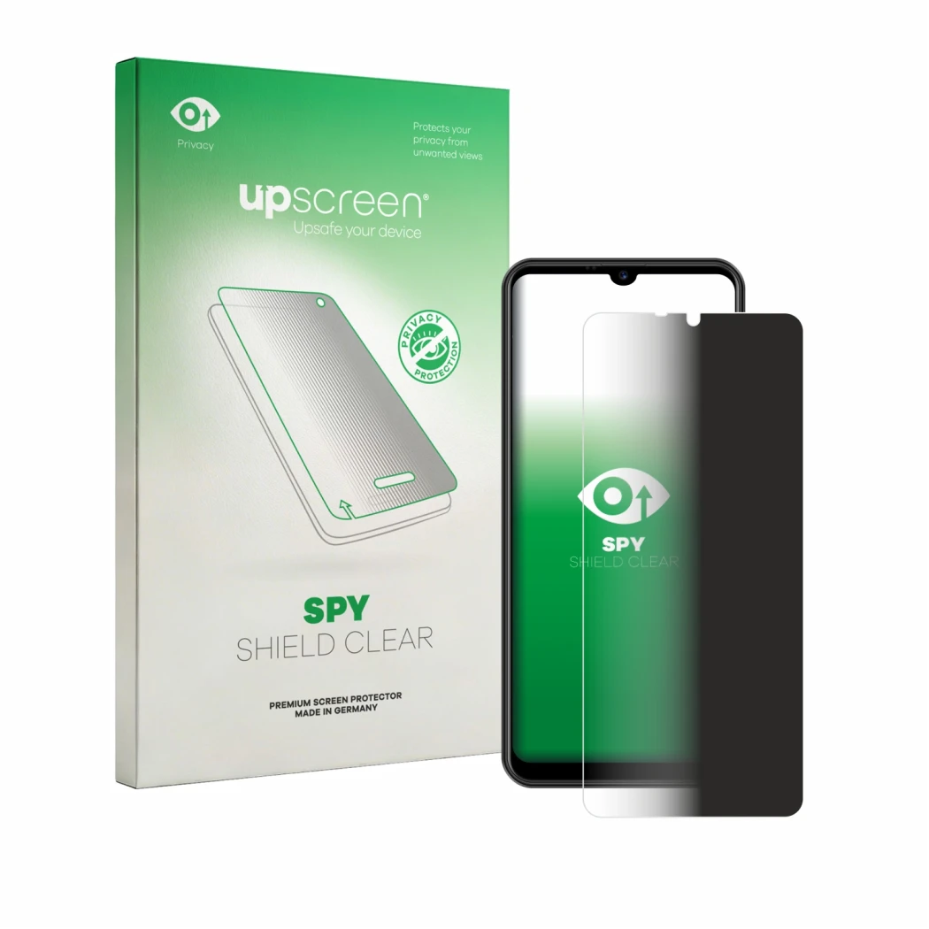 Vorderseite einer Produktverpackung mit dem Markenlogo upscreen. Daneben ist das Gerät Invens NOTE TK02 mit dem zugehörigen Di
