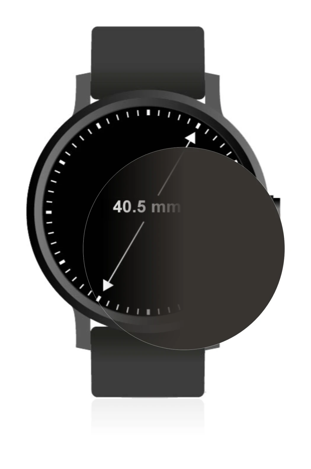 Abbildung des Geräts Armbanduhren (Kreisrund, ø: 40.5 mm) mit einer Vielzahl des Displayschutzes.