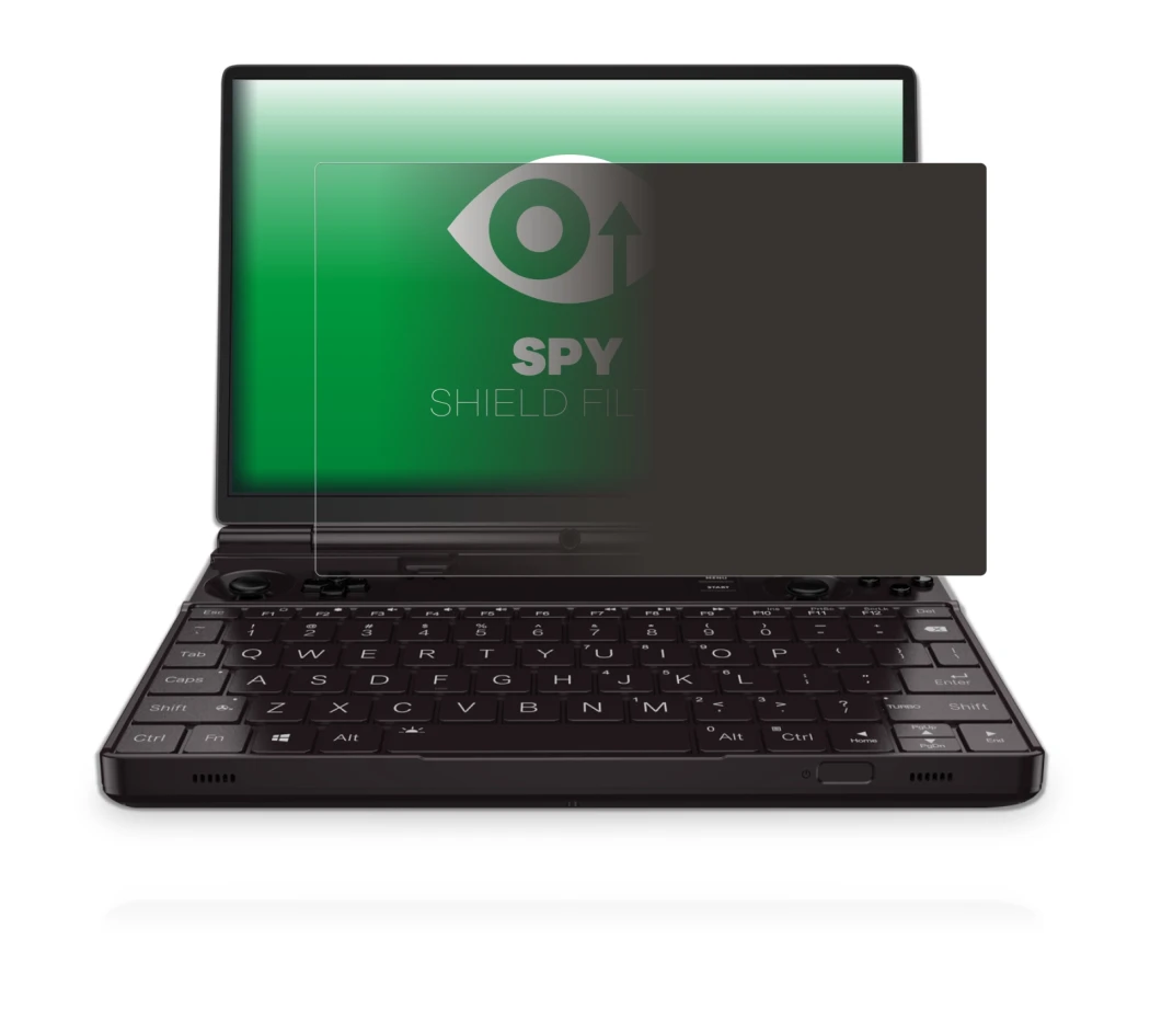 Abbildung des Geräts GPD Win Max 2 mit einer Vielzahl des Displayschutzes.