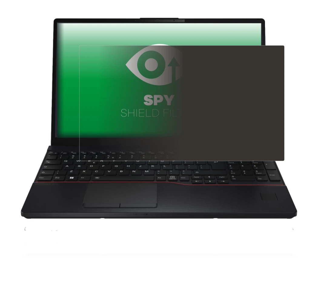 Abbildung des Geräts Fujitsu Lifebook E5512 mit einer Vielzahl des Displayschutzes.