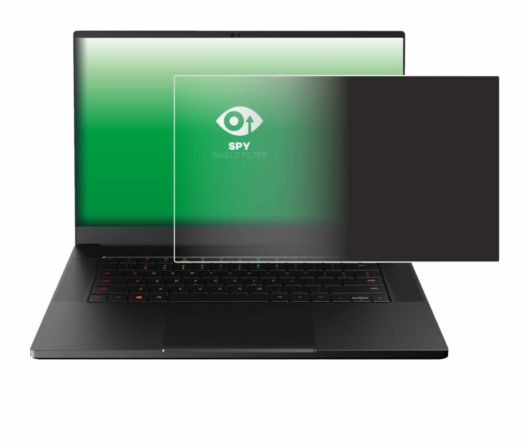 Abbildung des Geräts Razer Blade 15 Advanced 2021 mit einer Vielzahl des Displayschutzes.