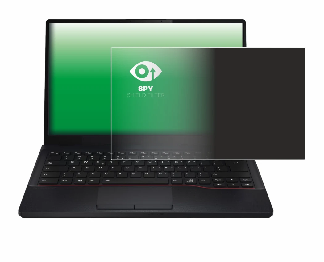 Abbildung des Geräts Fujitsu Lifebook E5412 mit einer Vielzahl des Displayschutzes.