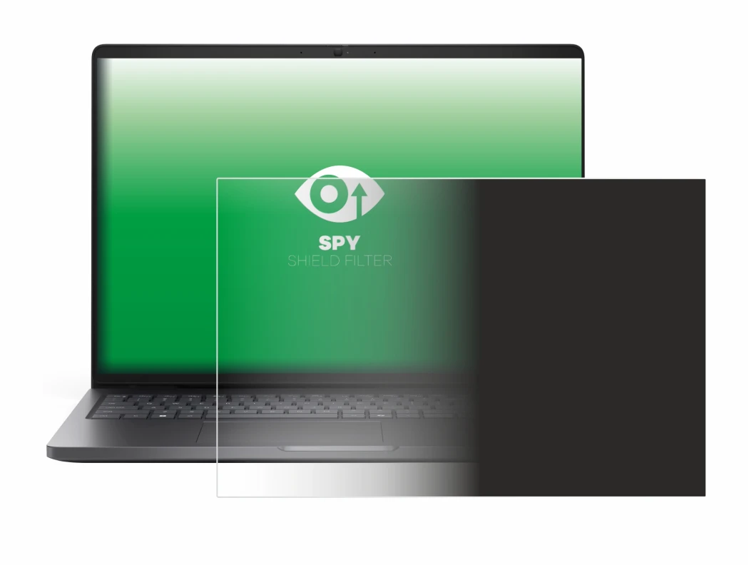 Abbildung des Geräts Dell Pro 16 PC16250 mit einer Vielzahl des Displayschutzes.