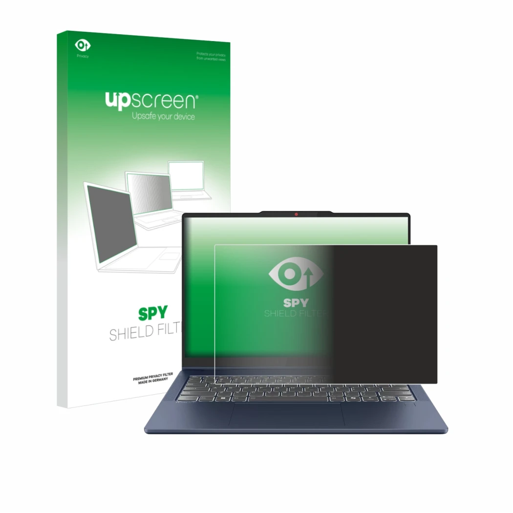 Vorderseite einer Produktverpackung mit dem Markenlogo upscreen. Daneben ist das Gerät Lenovo IdeaPad 5 2-in-1 Gen 10 14