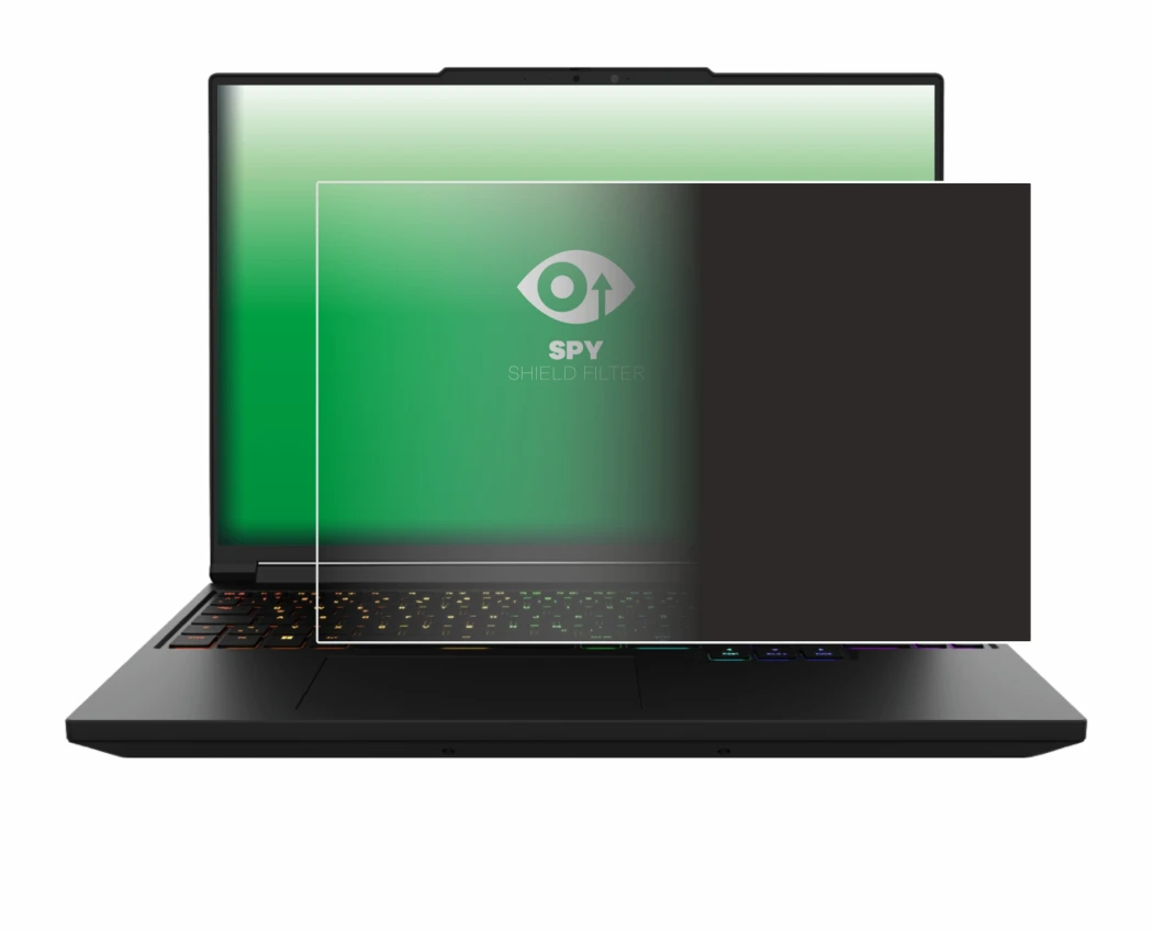 Abbildung des Geräts XMG Pro 16 mit einer Vielzahl des Displayschutzes.