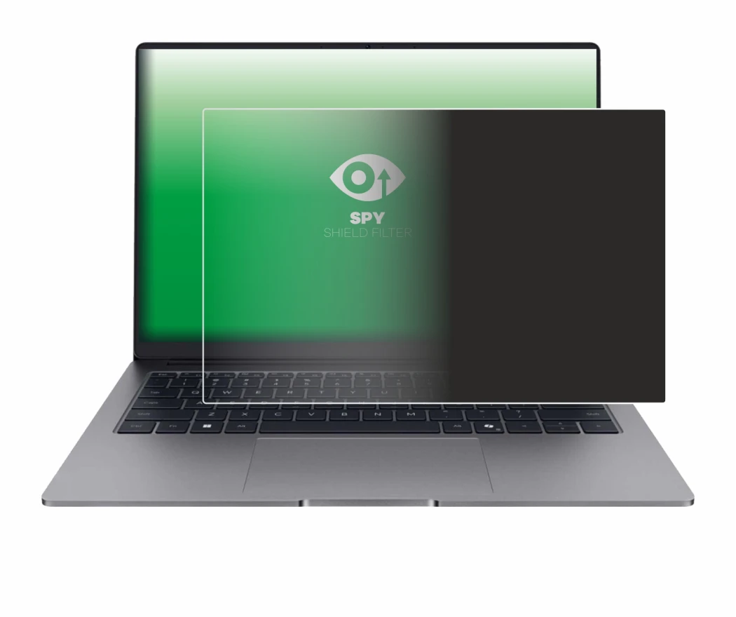 Abbildung des Geräts Honor MagicBook X14 Plus 2025 mit einer Vielzahl des Displayschutzes.