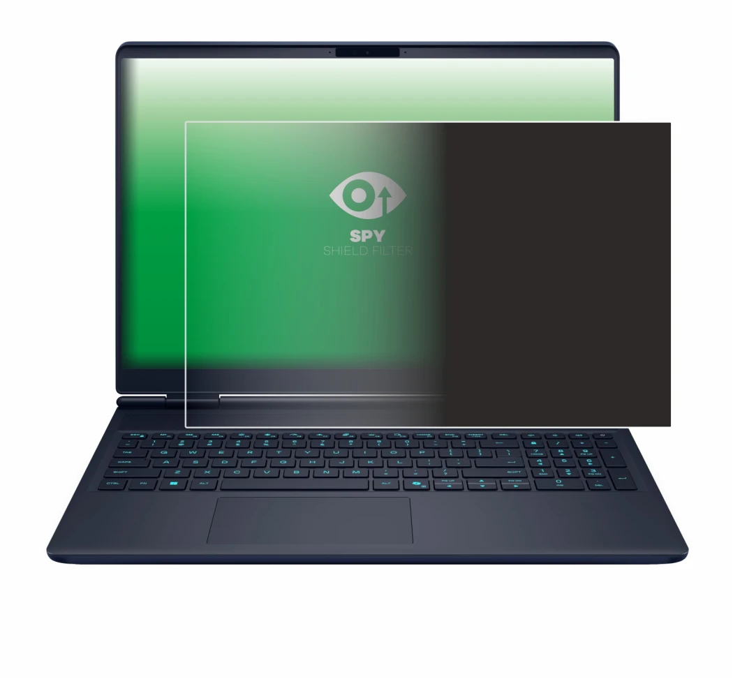 Abbildung des Geräts Dell Alienware 16X mit einer Vielzahl des Displayschutzes.