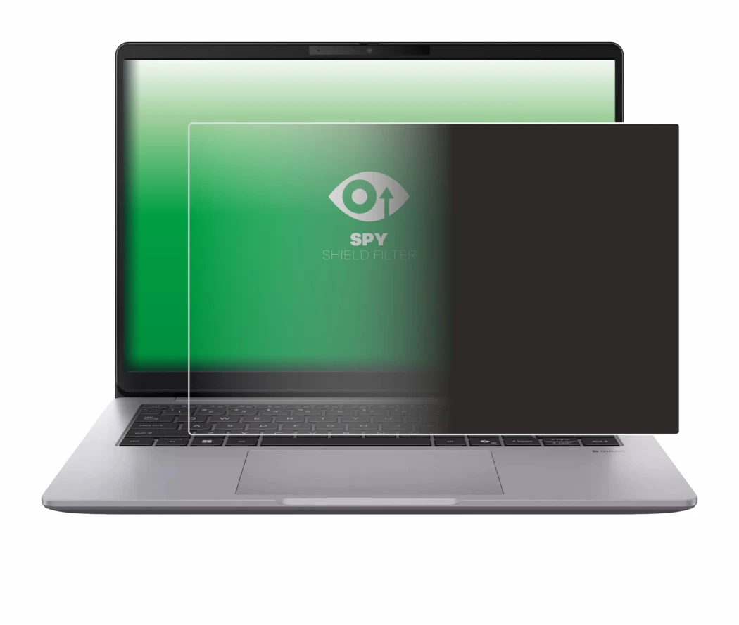 Abbildung des Geräts ASUS ExpertBook P3 G2 mit einer Vielzahl des Displayschutzes.